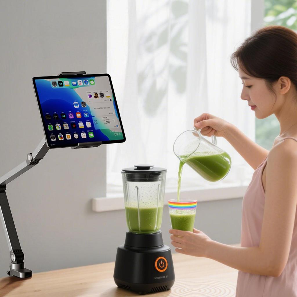 Aluminum Alloy Rotating Phone & Tablet Holder Stand for Desktop Streaming & Viewing