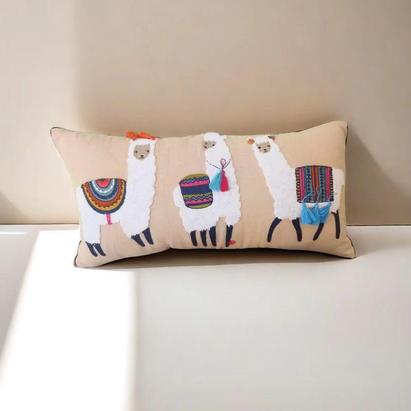 Ins Style Moroccan Living Room Sofa Handmade Pillow Case Indian B&B Embroidered Pillow Exotic Ethnic