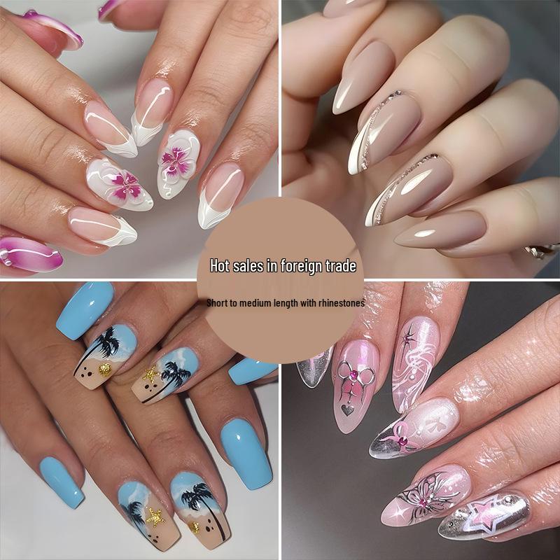 French Rhinestone Handmade Press-On Nail Tips