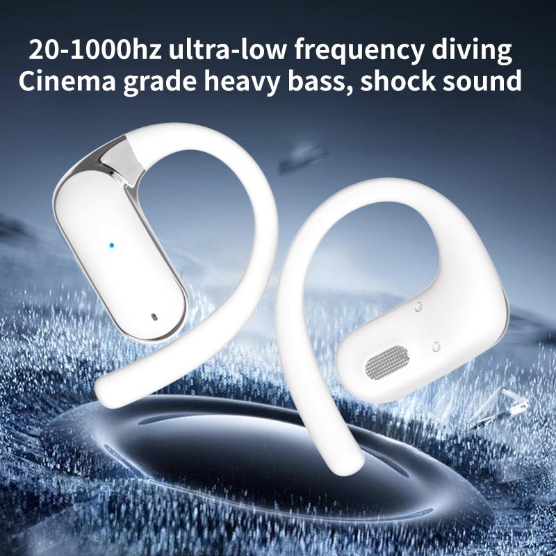 Căști Wireless cu Cârlig pentru Ureche, Fără Durere, Set de Căști Sport HiFi cu Anulare a Zgomotului, Stereo, pentru Muzică, cu Microfon HD, Latentă Scăzută, Impermeabil