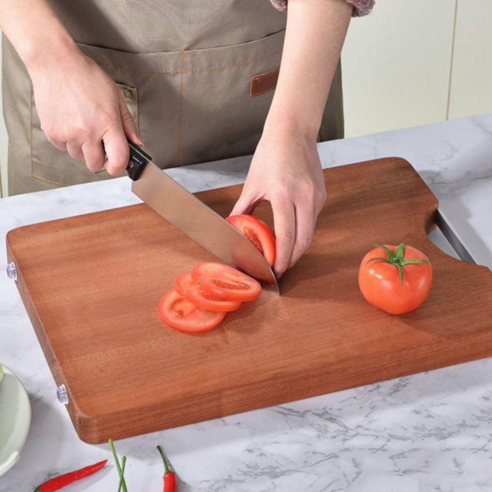 Antibacterial Wooden Chopping Blocks Rectangular Chopping Board Ebony Cutting Board  Restaurant