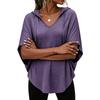 Women's Casual Loose-Fit Hooded V-Neck T-Shirt with Dolman Sleeves