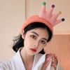 Plush Colorful Crown Hairband Soft Spa Headbands Elastic Furry Turban Non-slip Headwrap for Washing Face Makeup Tool