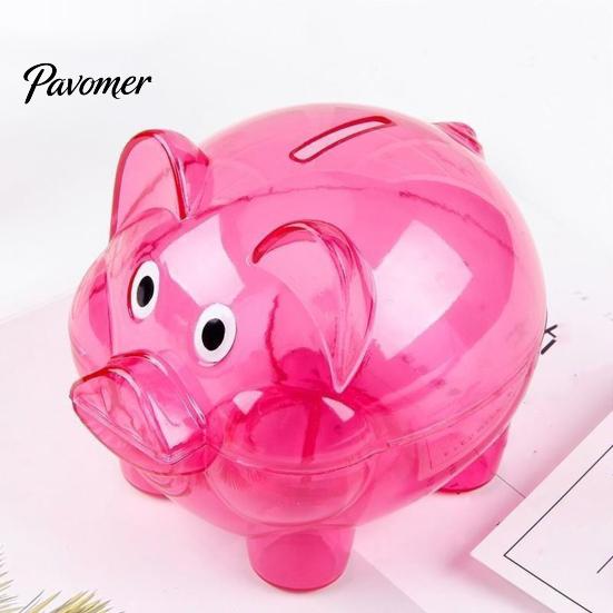 Plastik Sparschwein Unzerbrechlich für Kinder, Transparente Schweineform Bargeld Münz Geld Sparbehälter Bank, Kasten Kinderzimmer Schlafzimmer Dekor