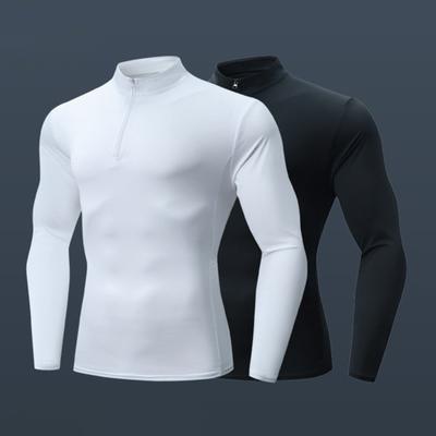 Yousheng Men Quarter Zip Sweatshirt Stand-up Collar Slim Fit Pullover Long Sleeve Athletic Muscle Top Workout Sweatshirt for Jogging Gym Outdoor