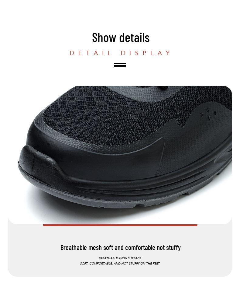 Men's Anti-Smash Breathable Safety Shoes - Wear-Resistant PU Sole, Comfortable Mesh Labor Protection Footwear