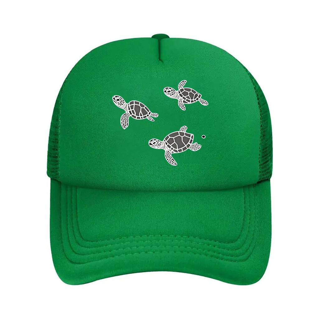 Navy Blue Hat with Sea Turtle Design  Adjustable Snapback Breathable  Lightweight  Ideal for Fis  Mesh Baseball Cap
