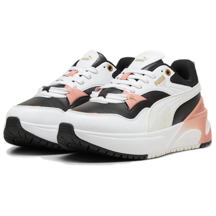 New PUMA R78 Low Top Casual Shoes Women's Black White Pink 397675-08