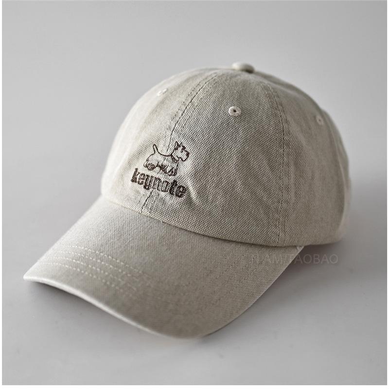 Simple Puppy Embroidery Soft Top Baseball Cap Female Cute Simple Versatile Casual Shade Cap Spring and Summer Sun Baseball Cap