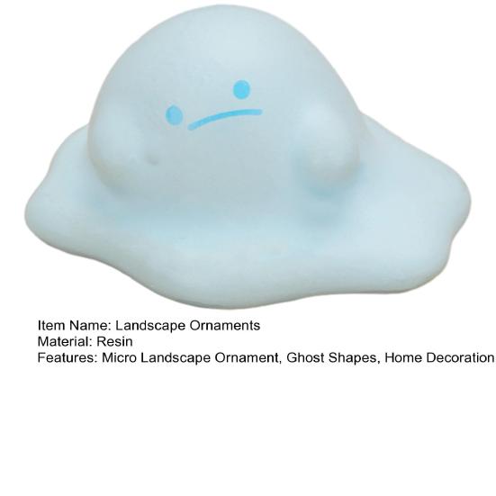 Micro Landscape Ornament with Macaron Colors Cute Ghost Shapes Dollhouse Decoration for DIY Scenes And Workstations