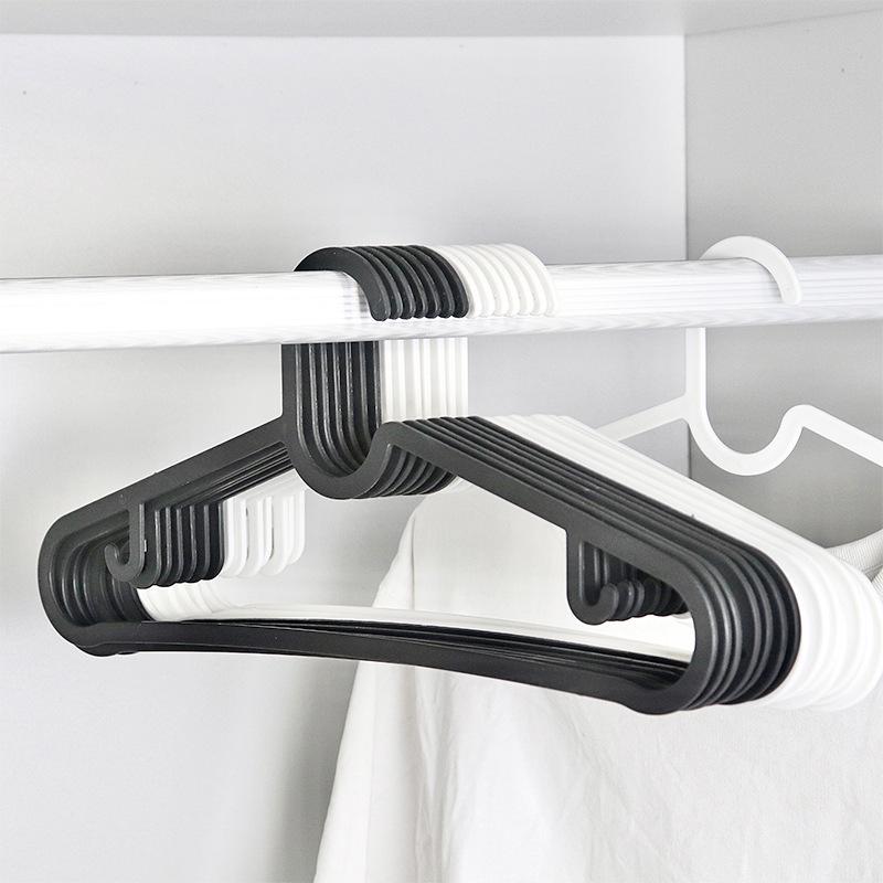 10-Pack Black & White Non-Slip Hangers for Clothing Stores & Homes