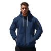 Men Coat Long Sleeve Zipper Closure Hooded Sweatshirt with Large Pockets Solid Color Velvet Thickened Warm Outerwear