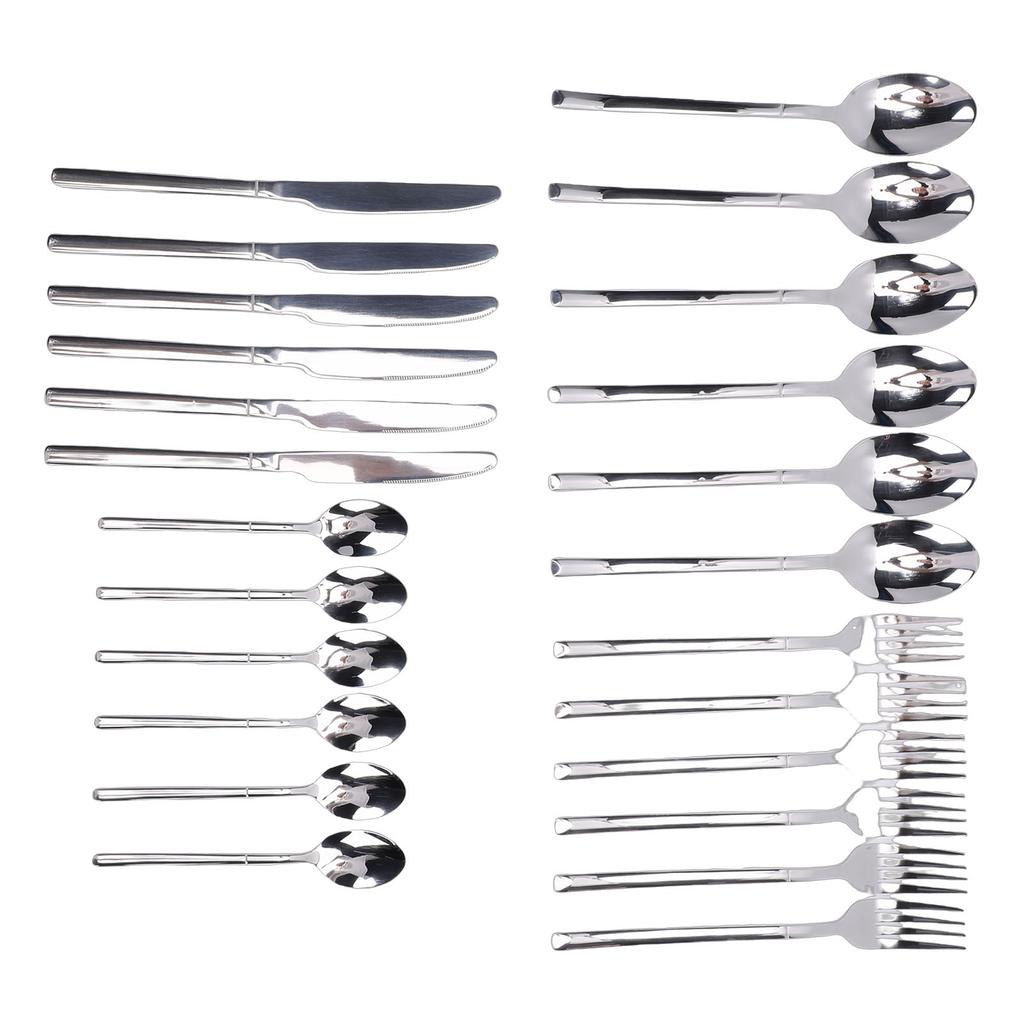 Silverware Set Stainless Steel Mirror Polished Spoons Forks Cutlery Utensil Set for Home Kitchen Dishwasher Safe Silver