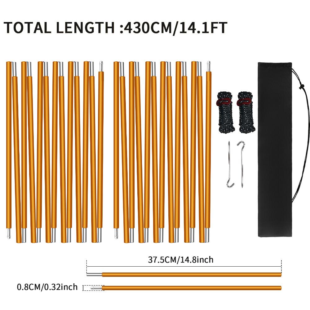 Aluminum Tent Poles Replacement Pre-Assembled Tent Poles Lightweight Tent Pole Repair Kit for Hiking Camping Backpacking Tent