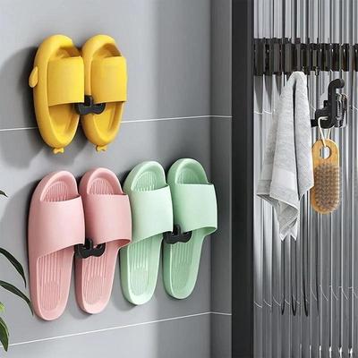 1-pack Multifunctional Storage Bathroom Self-adhesive Simple Hook Bathroom Drainage Rack Wall-mounted Bedroom Shoe Rack Tool