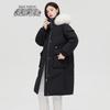 SNOWFLYING Women's Fox Fur Collar Mid-length Down Jacket