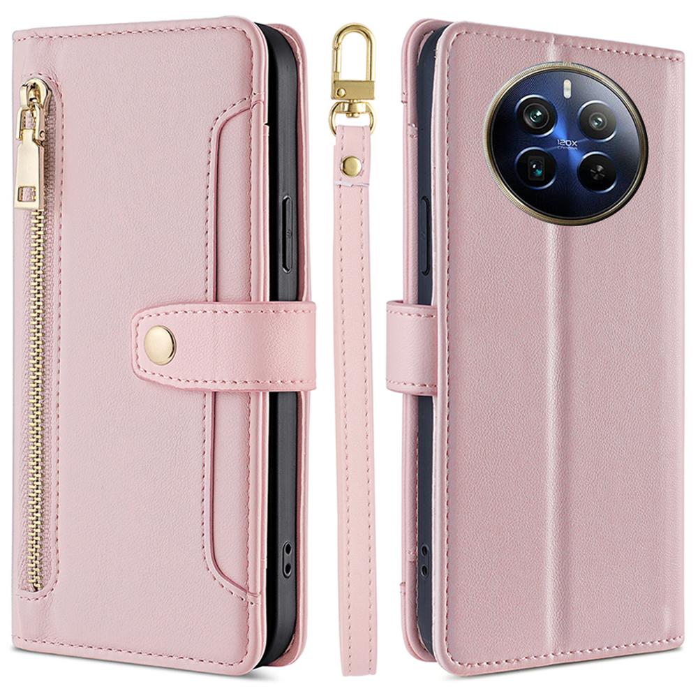 For Realme 12 Pro 5G/12 Pro+ 5G Cell Phone Cases Zipper Pocket Leather Crossbody Cover