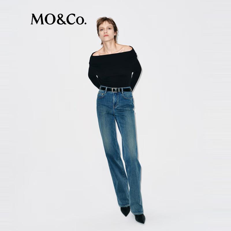 

MO&Co. Women s High-Waist Regular Fit Denim Trousers XS 25