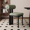 Nordic Solid Wood Dining Chair with Upholstered Soft Backrest - Cotton & Linen Fabric, Designer Style for Home or Cafe Use