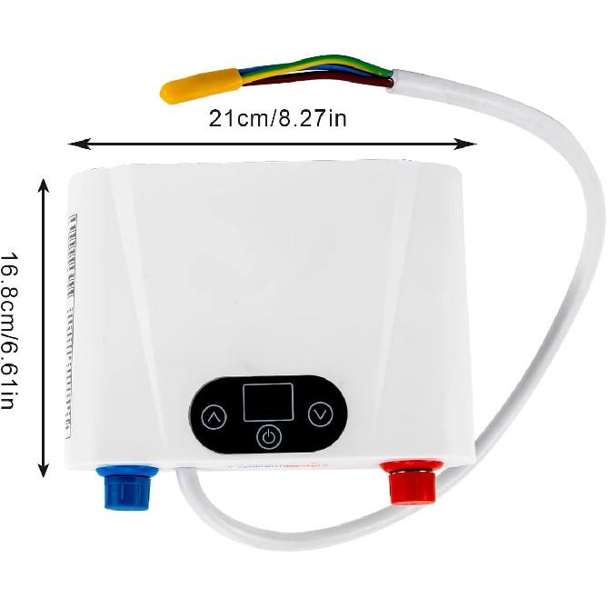 Electric Tankless Water Heater 220v 5.5kw Water Heater for Home Instant Mini Smart for Under Sink Kitchen 5500w White