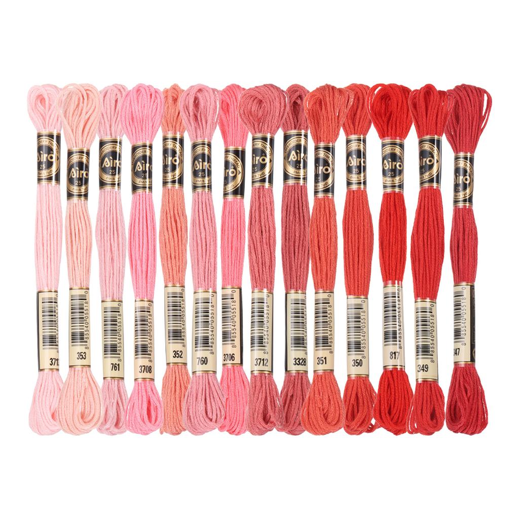 14 Skeins Embroidery Floss Cross Stitch Thread Polyester Embroidery Threads Bracelets String for Cross-Stitch Hand Embroidery