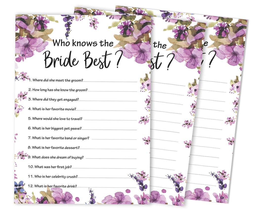 Inkdotpot CardsA  For Bridal Wedding Shower Bachelorette Party Bulk Blank Square Fill In Gift Ideas