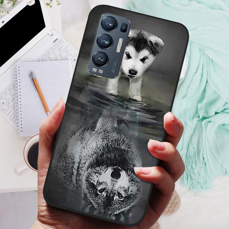 For OPPO Find X3 Neo Case Black Cover Lion Wolf Silicone Soft Back Cases For OPPO Find X3 Lite Phone Case Reno 5 Pro Plus 5G