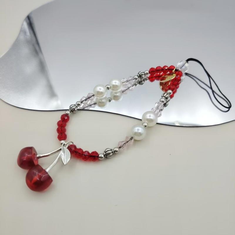 

Small gifts for holiday parties, red cherries for family members, mobile phone pendants, bags, hanging ropes красный