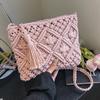 New Retro Style Messenger Bag Hollow Out Rectangular Shoulder Bags with Tassel Crossbody Bag Outdoor Activities