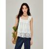 INMAN Women's Lace Embroidery Sleeveless Babydoll Blouse