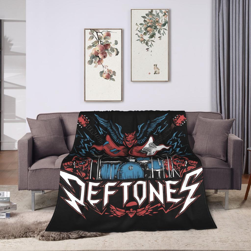 Soft Warm BlanketStudents Travel D-Deftoness Nu Metal Throw Blanket Flannel Bedspread For Outdoor Street Trend Sofa Bed Cover
