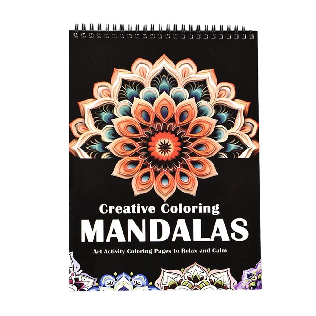 Creative Coloring Mandalas Art Activity Coloring Pages to Relax and Calm Spiral Bound Design Suitable for Children and Adults