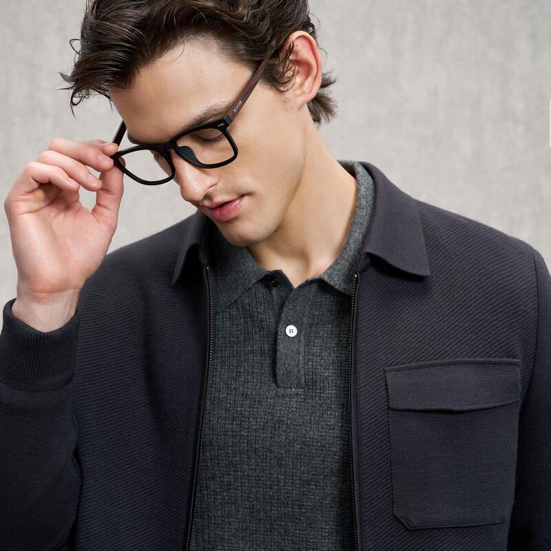 EMZ Men's Wool Blend Padded Knit Jacket