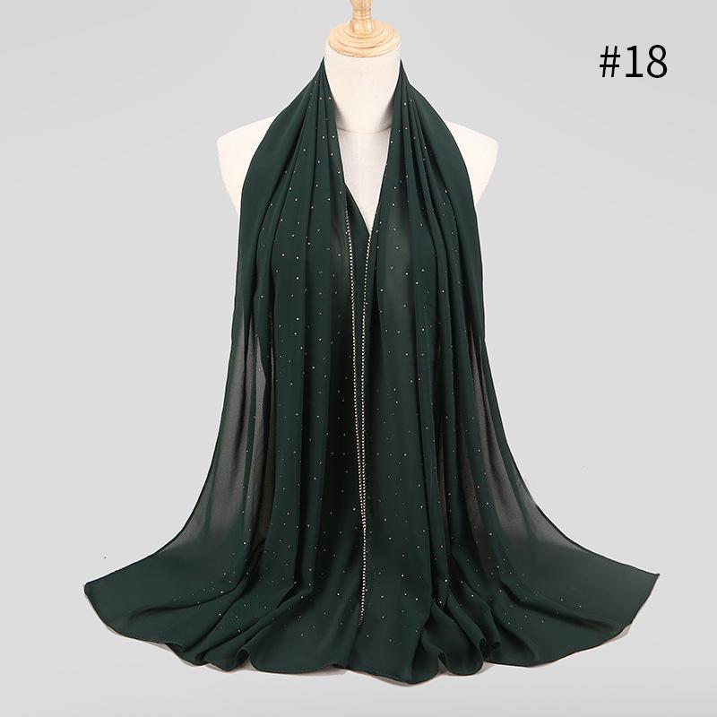 Lain Pearl Bubble Chiffon Diamond Rhinestone Shawl Scarf High Quality Shimmer Beads Headband Wrap Foulard Muslim Hijab Sjaal