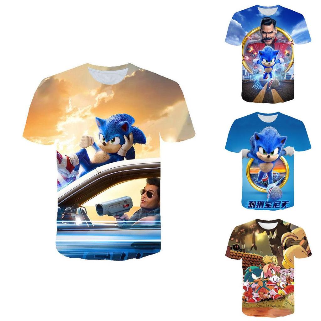 Vibrant Sonic The Hedgehog Printed T-shirt For Kids With Short Sleeves And Comfort Fit