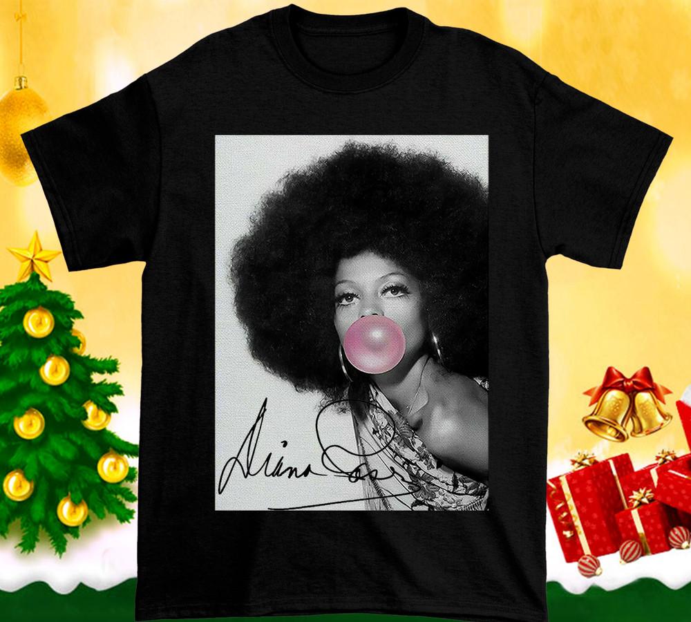 Camiseta Negra de Manga Corta con Firma de Diana Ross Tallas S-5XL Camiseta Unisex de Algodón
