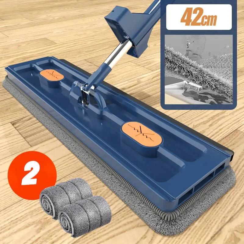 42cm Flat Mop No Need To Hand-wash Floor Squeeze Mop Lazy Mop Absorbent Flat Mop Wet & Dry Absorbent Mop Cleaning Tools