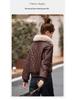 Winter Women's Korean Fashion PU Leather Coat with Fleece Lining and Fur Collar - Style WA8211
