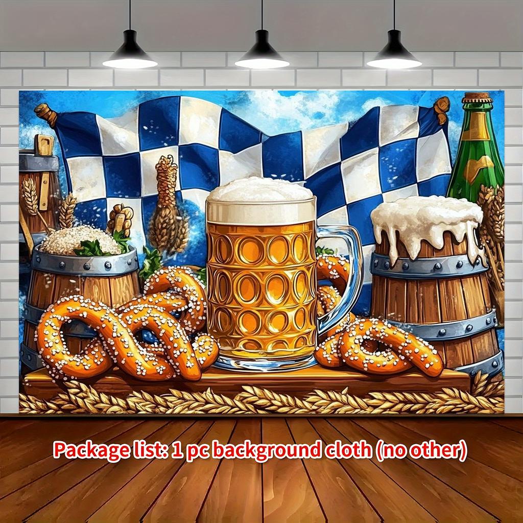 Oktoberfest Bier-Lutscher Bayerische Flagge Party-Banner, künstlerischer Stil Ländlicher Biergarten Brauerei Bar Dekoration