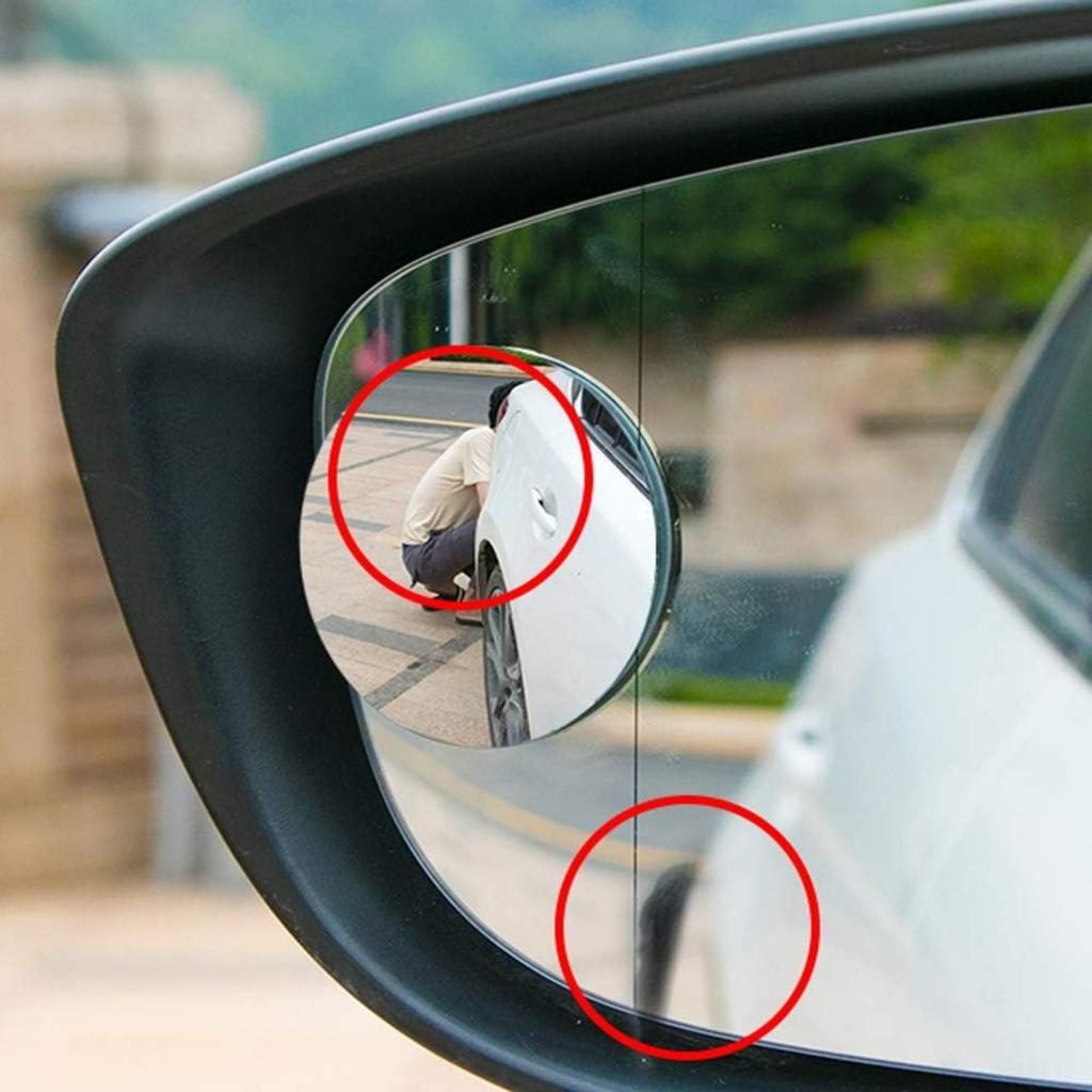 Blind Spot Mirrors for Cars, 2 Pack Round Frameless Blind Spot Adhesive Rotate Adjustable HD Glass Convex Side Mirror for Car SUV Van Truck Universal