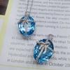 Přívěsek SACEGEMS 15*20mm Přírodní švýcarský modrý Topaz Přívěsek 925Sterling Silver Náhrdelník pro ženy Každodenní párty Jemný šperkový dárek