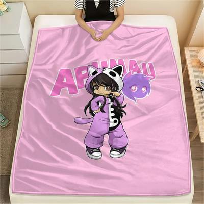 1PC Aphmau Print Flannel Blanket, High Quality All Seasons, Home Decor, Warmth and Comfort, Perfect for Christmas Gifts