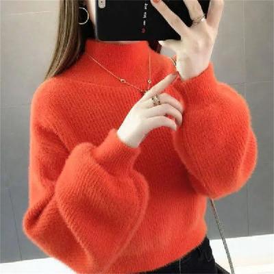 Pull épais d'hiver pour femme, pull blanc, pull ample, tricoté, moelleux, pour l'hiver