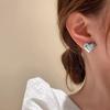 New Gold Color Brushed Heart-Shaped Earrings Women's Retro Metal Heart Shiny Light Luxury Exquisite Earrings Jewelry Party Gifts