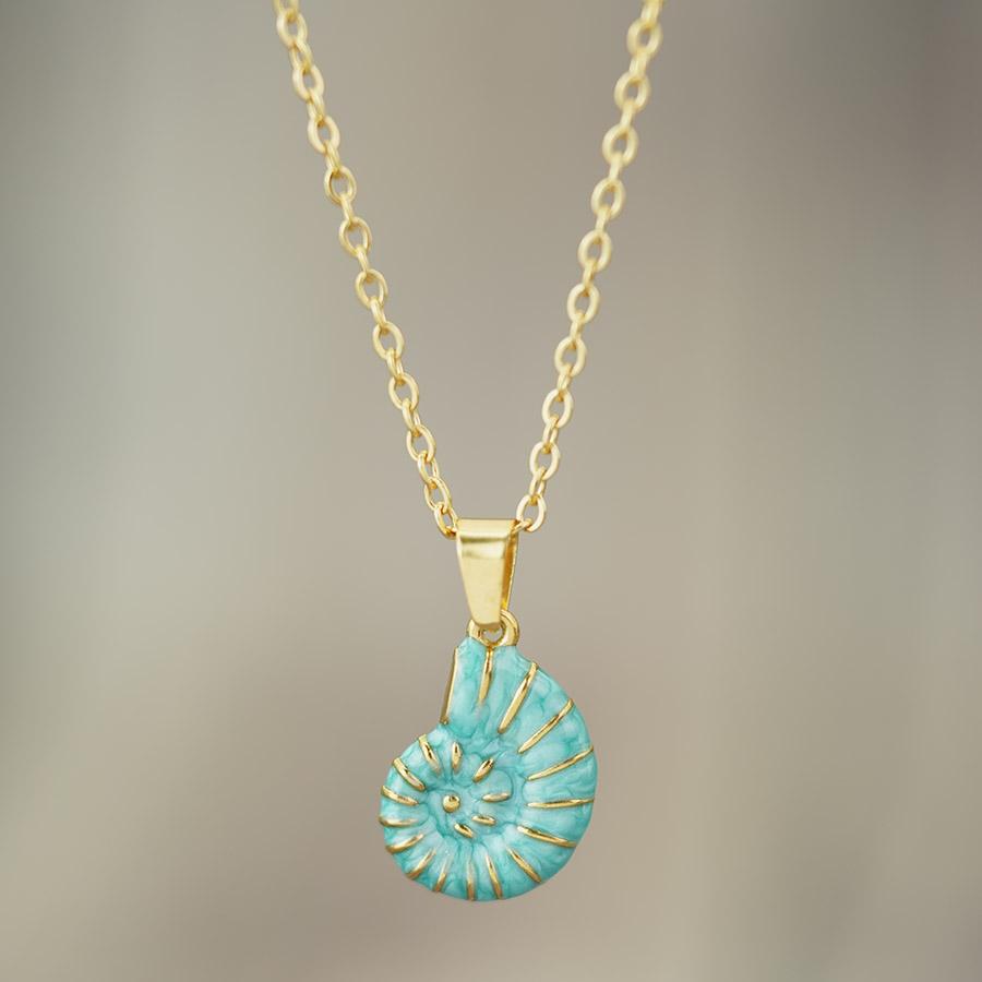 

Ocean Style Conch Shell Pendant Necklace Women Vacuum Stainless Steel Dripping Oil 50cm Collar Joias Valentine Day Gift Jewelry