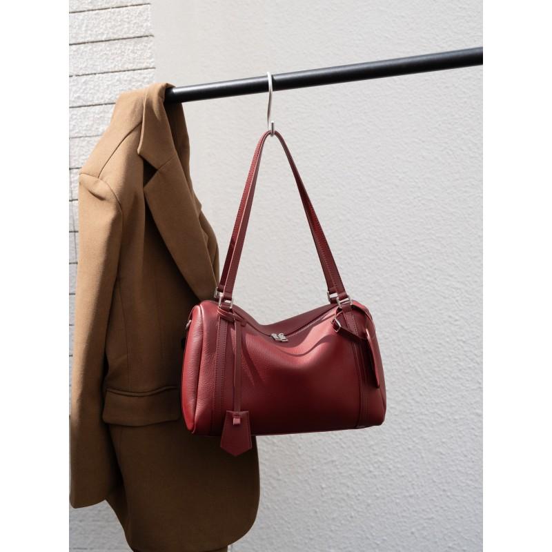 Womens Genuine Leather Shoulder Bag Versatile Commuter Boston Underarm Crossbody