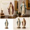 Statuie Religioasă a Fecioarei Maria Stând pe Bază de Nor cu Brațele Deschise și Robă Detaliată pentru Decor Acasă sau Biserică