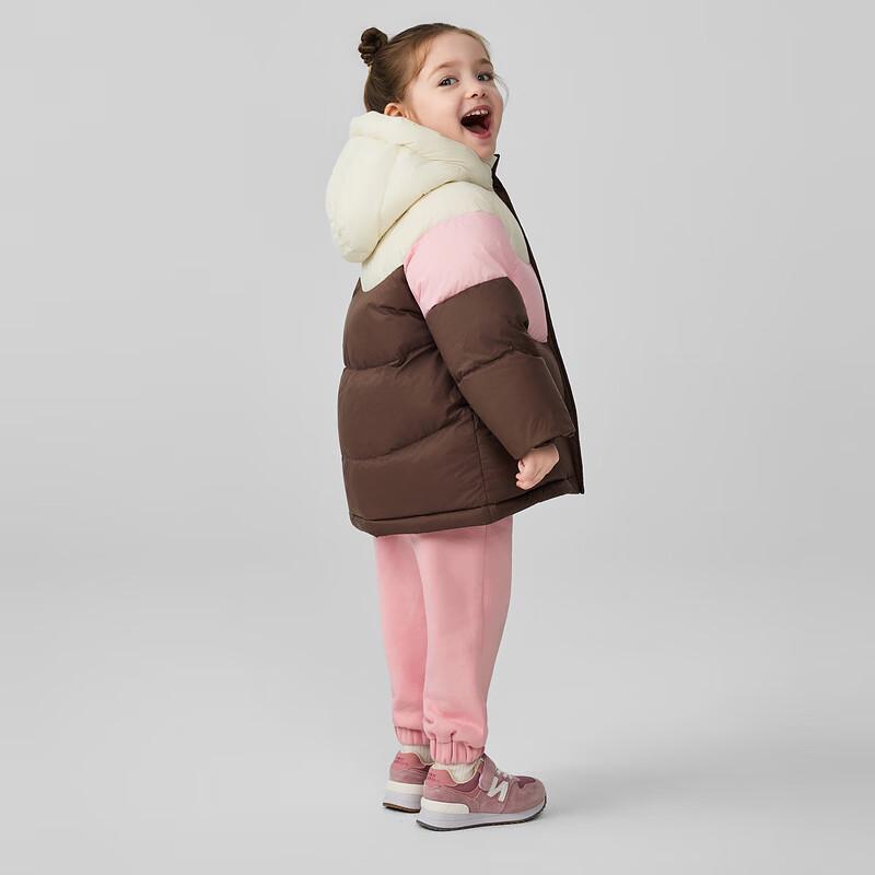 PawinPaw Unisex Cartoon Bear Color-block Hooded Down Jacket