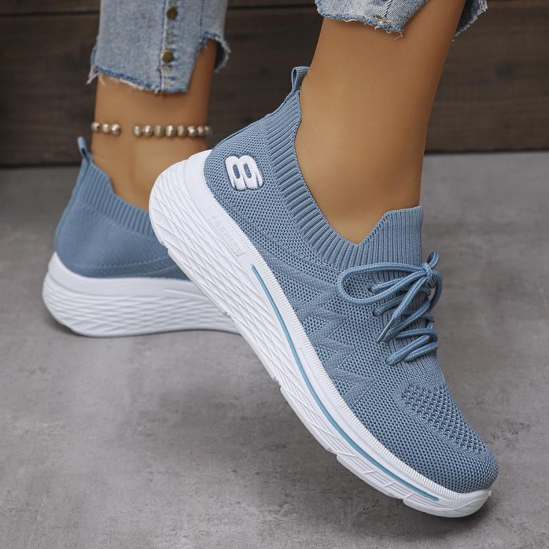 Fashion Cool Breathable Lace Up Mesh Sneakers Women Autumn Soft Wedge Heel Thick Bottom Sneakers Comfort Non Slip Light Running Shoes