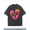 European Size Double-Sided Washed, Healing Printed T-Shirt, High-Quality Batik Retro Fashion Brand T-Shirt, Certain Thickness for Summer T-Shirts